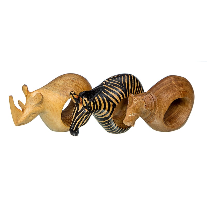 Handmade Safari Napkin Rings Set of 6 (Kenya)