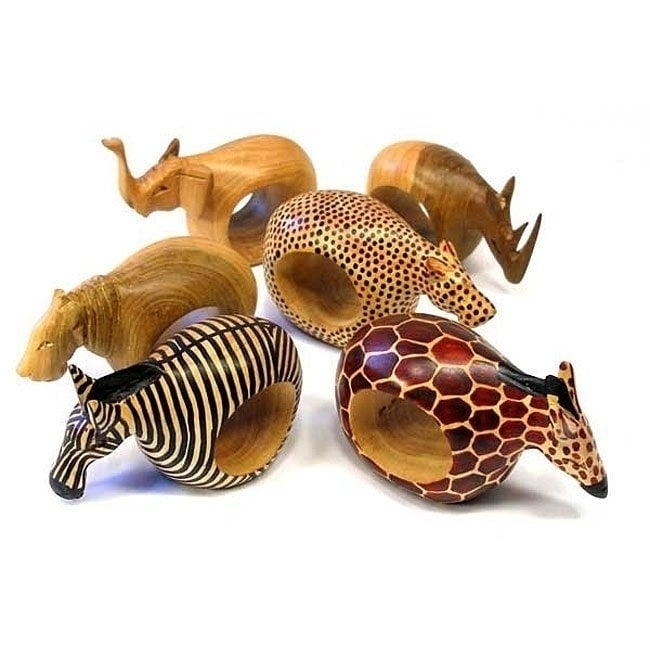 Handmade Safari Napkin Rings Set of 6 (Kenya)