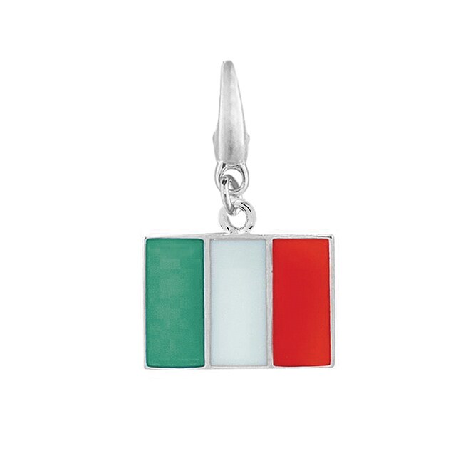 Sterling Silver and Enamel Italian Flag Charm - Free Shipping On Orders ...