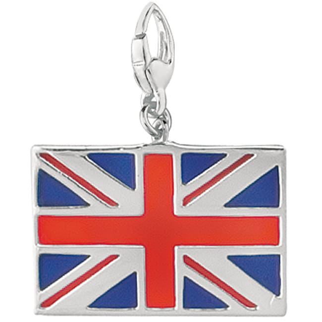 Shop Sterling Silver Enamel British Flag Charm - Free Shipping On ...