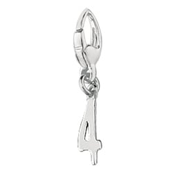 Sterling Silver Number 4 Charm Silver Charms