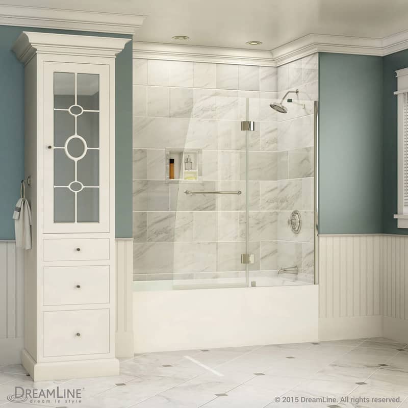 DreamLine Aqua 48 in. Frameless Hinged Tub Door