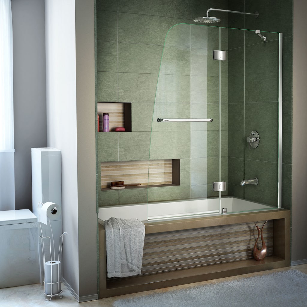 DreamLine Aqua 48 in. Frameless Hinged Tub Door