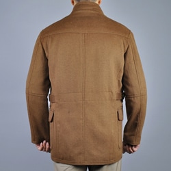 Men's Chestnut Wool/ Cashmere Coat - Free Shipping Today - Overstock ...