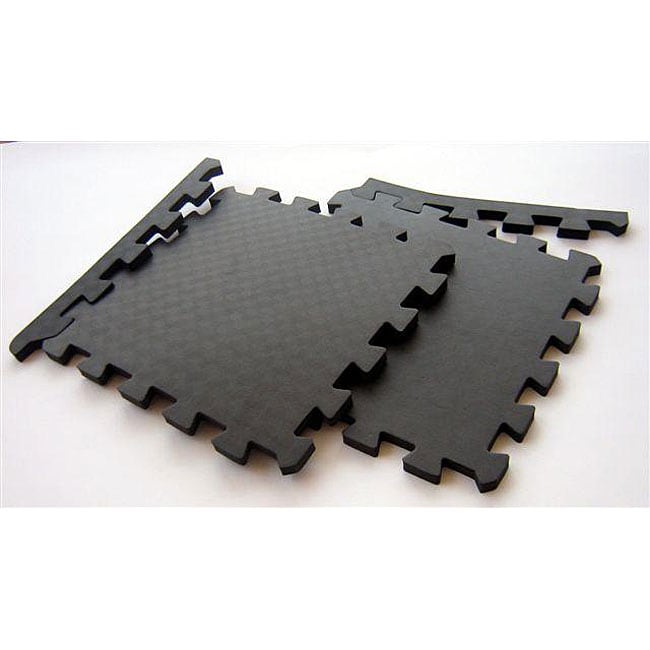 TNT Foam Black Waterproof Interlocking Gym Floor Mats (48 Square Feet)