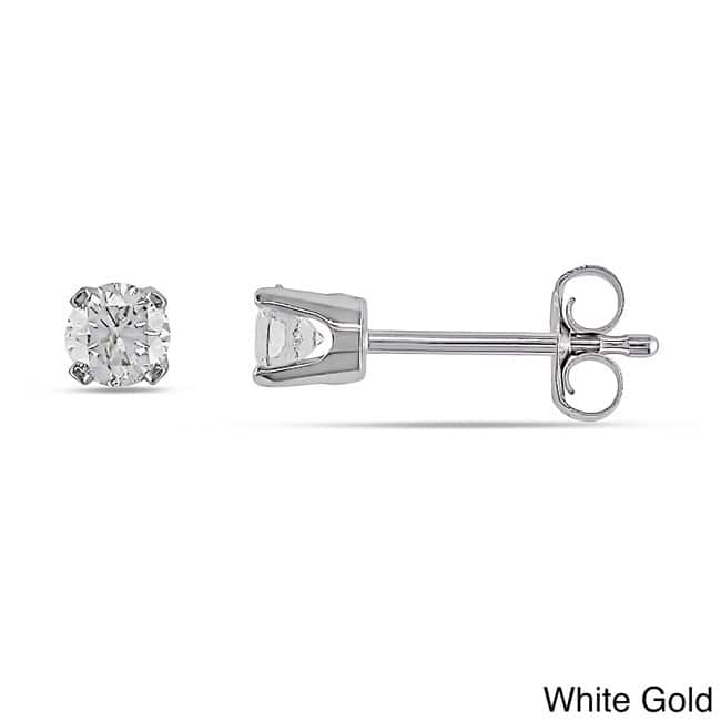 Miadora 14k Gold 1/3ct Round Diamond Stud Earrings