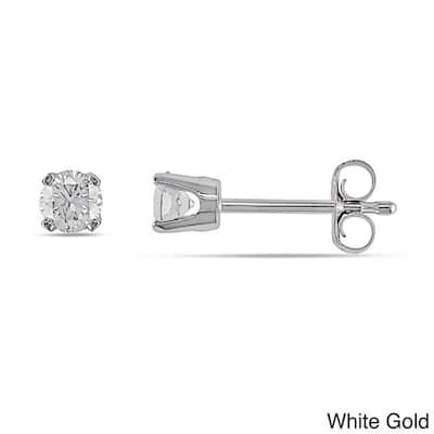Miadora 14k Gold 1/3ct Round Diamond Stud Earrings