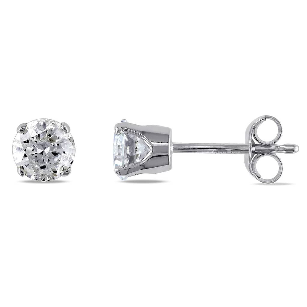 Miadora 14k Gold 3/4ct TDW Round Diamond Stud Earrings