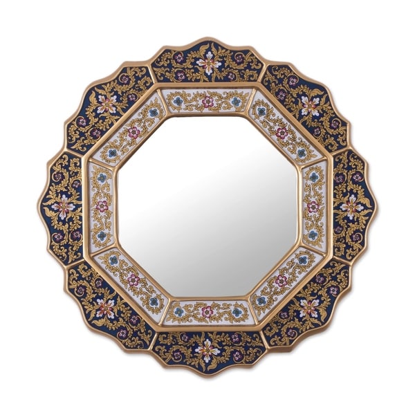 Handmade 'Star' Mirror (Peru) - Blue/Metallic - N/A