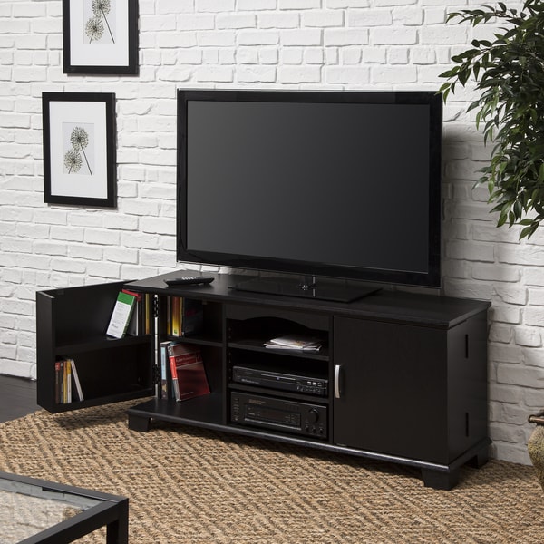 Black Wood 60 inch TV Stand Console   Shopping   Great Deals
