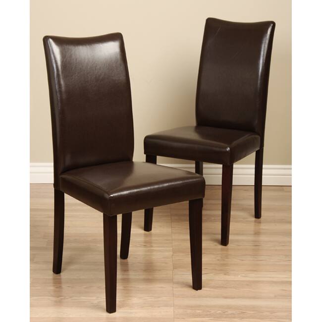 Shino Brown Bycast Leather Dining Chair (Set of 4)