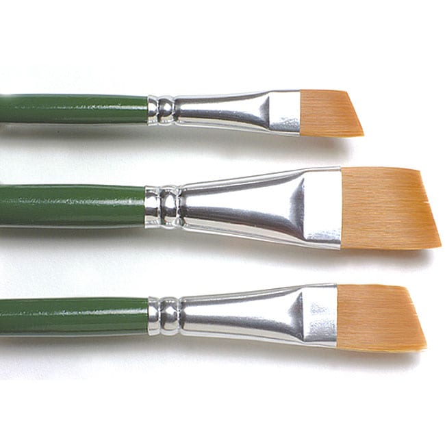 Indispensable One stroke Gold nylon Paint Brush Set With Angular Tips