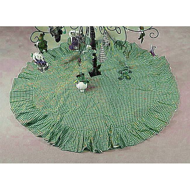 Green and White Checks Tree Skirt