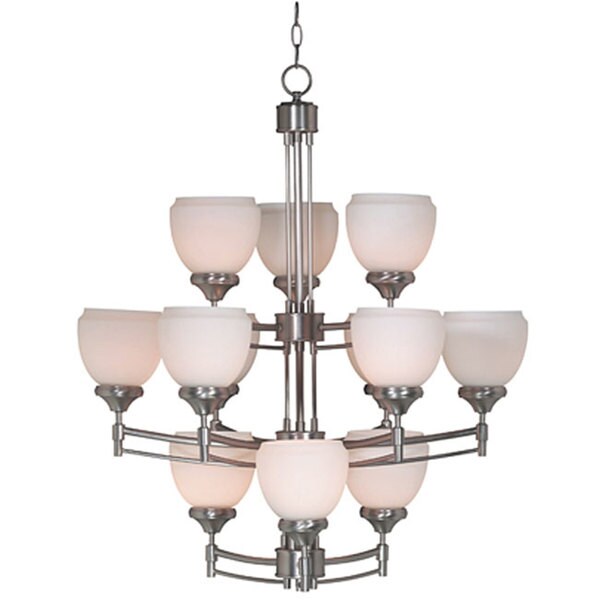 Shop Pierce Brushed Steel 12-light Chandelier - Free Shipping Today