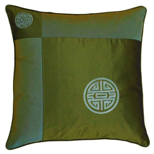 Chinese Symbol Of Life Green Cushion Cover
