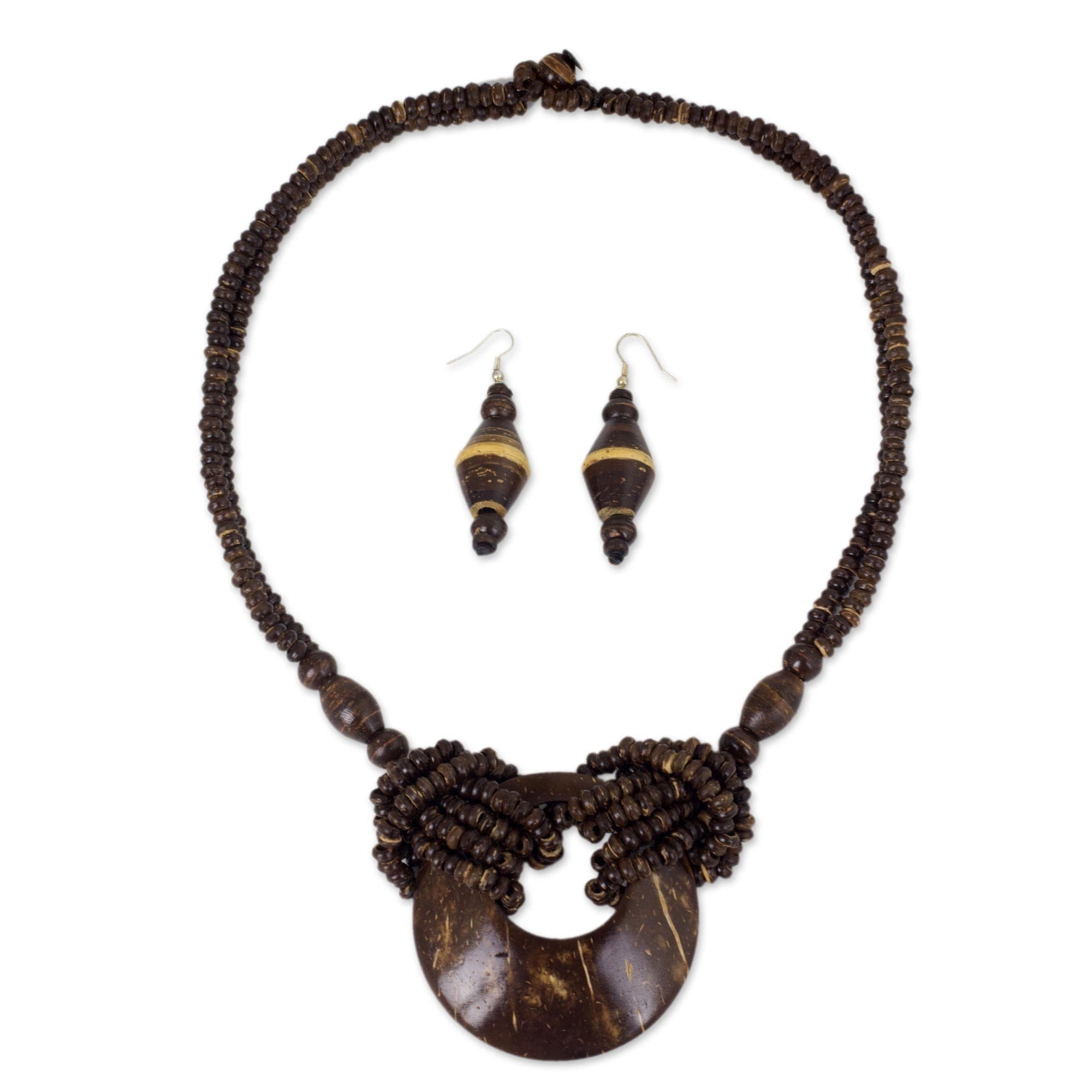 handmade coconut shell earrings