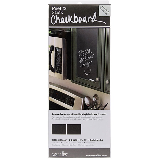 Wallies Peel And Stick Slate Grey Chalkboard Panels (pack Of 2)