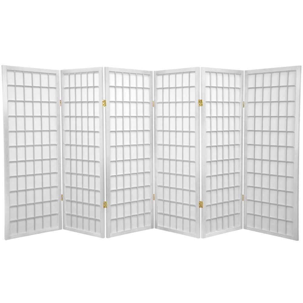 Handmade Wood/Rice Paper 4'3/4/5/6-Panel-Shoji Windowpane Screen