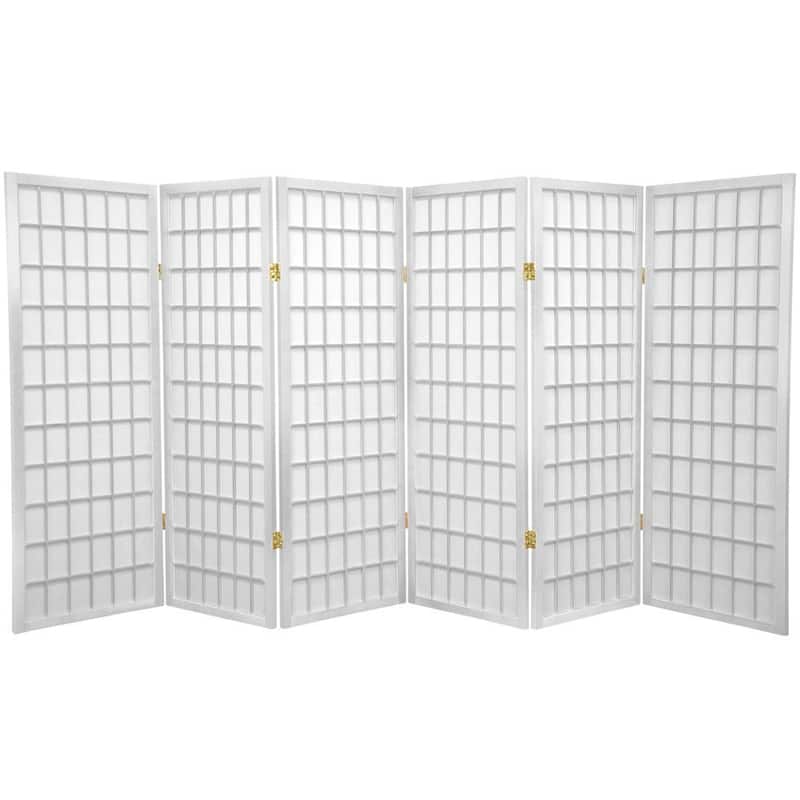 Handmade Wood/Rice Paper 4'3/4/5/6-Panel-Shoji Windowpane Screen