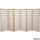preview thumbnail 8 of 11, Handmade Wood/Rice Paper 4'3/4/5/6-Panel-Shoji Windowpane Screen Yellow - 3 Panel