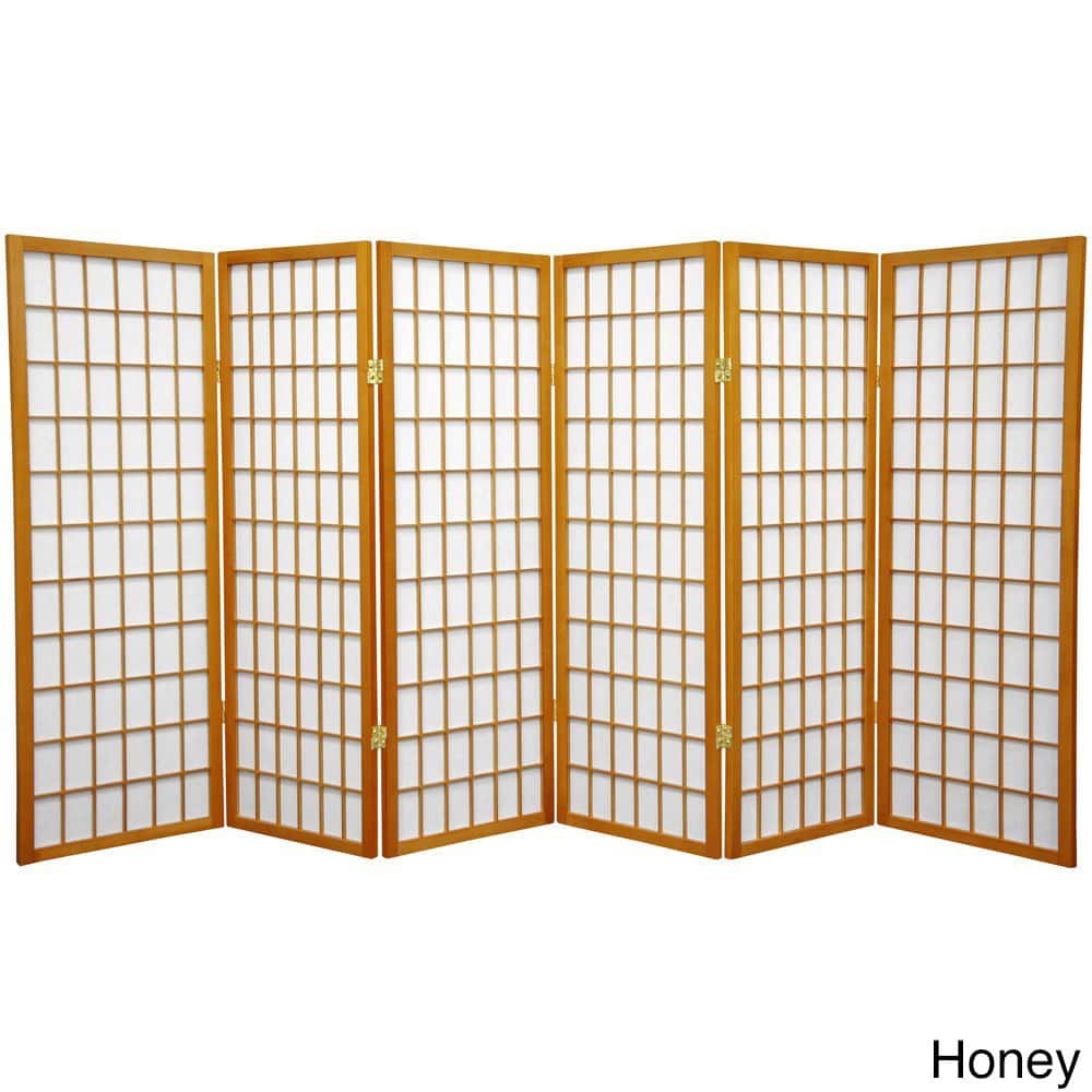 Handmade Wood/Rice Paper 4'3/4/5/6-Panel-Shoji Windowpane Screen