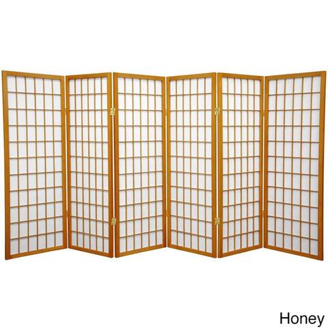 Handmade Wood/Rice Paper 4'3/4/5/6-Panel-Shoji Windowpane Screen