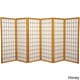 preview thumbnail 10 of 11, Handmade Wood/Rice Paper 4'3/4/5/6-Panel-Shoji Windowpane Screen Gold - 3 Panel