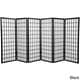 preview thumbnail 12 of 11, Handmade Wood/Rice Paper 4'3/4/5/6-Panel-Shoji Windowpane Screen Black - 3 Panel