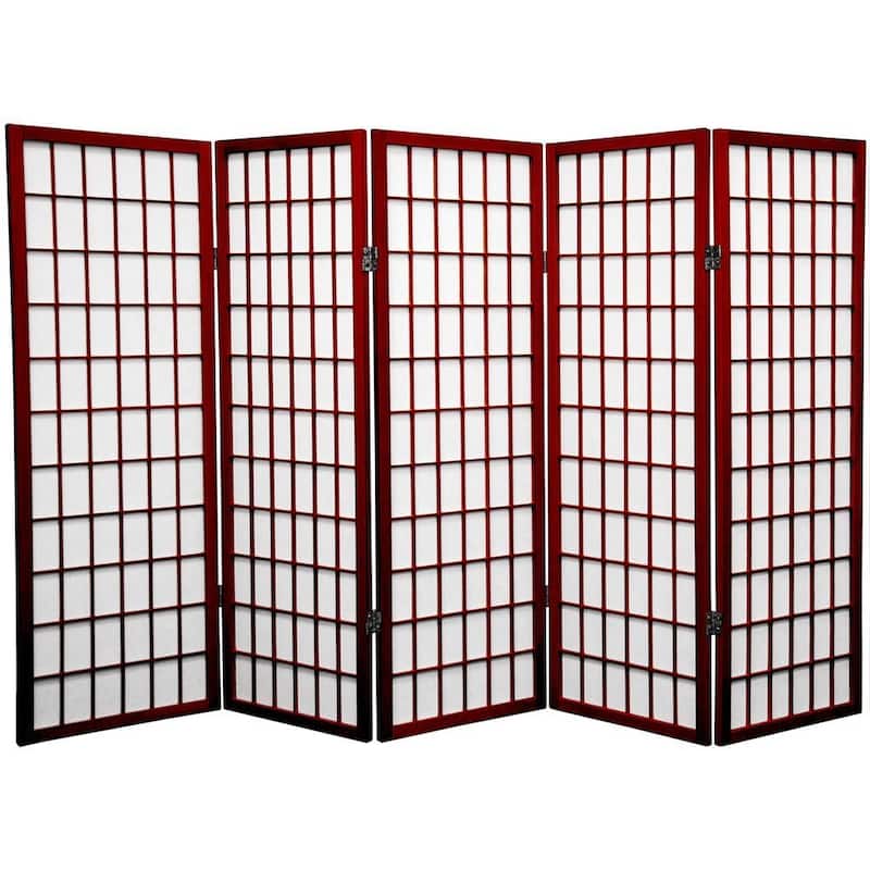 Handmade Wood/Rice Paper 4'3/4/5/6-Panel-Shoji Windowpane Screen