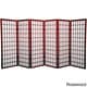 preview thumbnail 6 of 11, Handmade Wood/Rice Paper 4'3/4/5/6-Panel-Shoji Windowpane Screen Red - 4 Panel