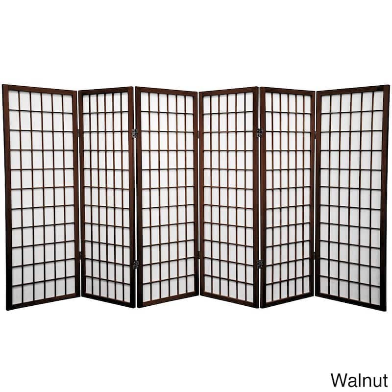 Handmade Wood/Rice Paper 4'3/4/5/6-Panel-Shoji Windowpane Screen