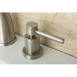 Satin Nickel Wideset Bathroom Faucet - White/Sand