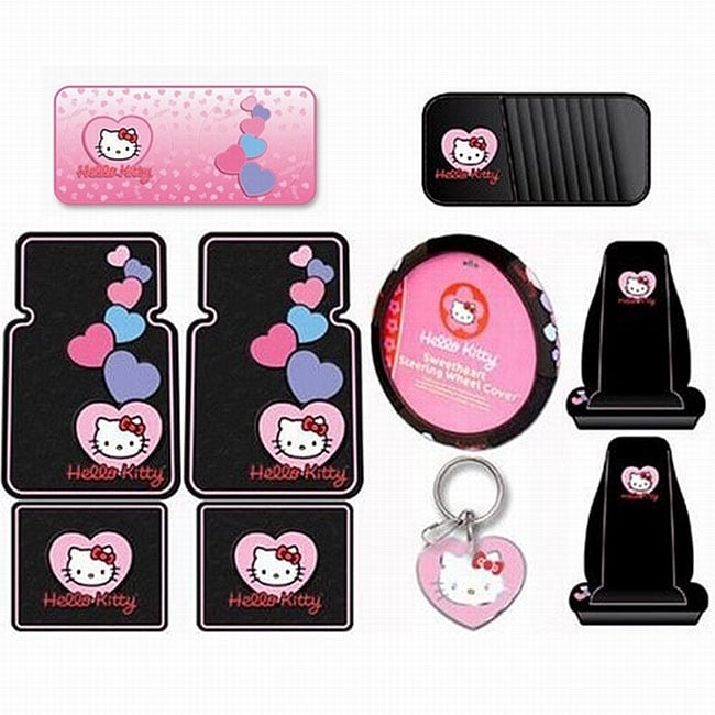 Shop Black Friday Deals Hello Kitty Sanrio 10 Piece Auto Accessory Set Overstock 3499147