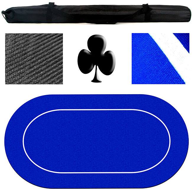 Blue Rubber Backed Portable Poker Table Top (70 x 35-in)