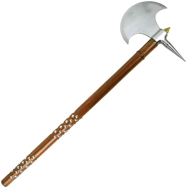 Medieval Steel Axe with Studded Wood Handle - Free Shipping On Orders ...