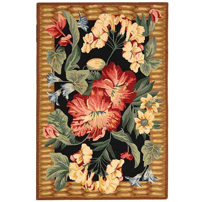 Safavieh Hand-hooked Floral Black Wool Rug (2u00279 x ...