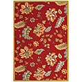 Safavieh Hand-hooked Botanical Red Wool Rug - 7'9 x 9'9