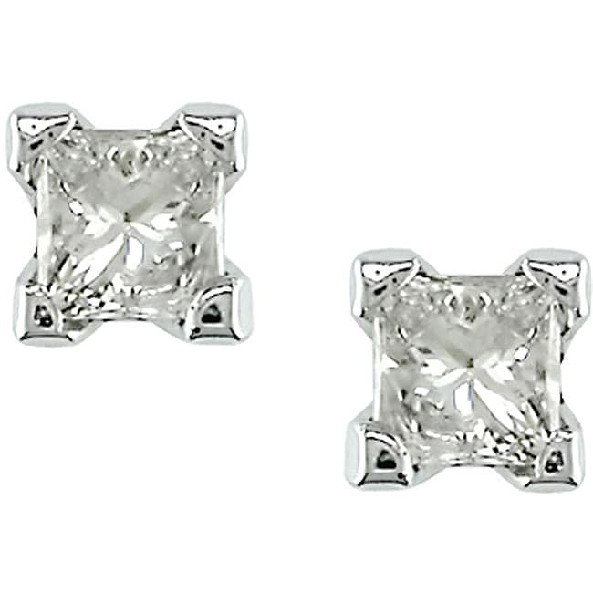 Miadora 14k Gold 1 4ct Tdw Princess Cut Diamond Stud Earrings Miadora 14k Gold 1 4ct Tdw Princess Cut Diamond Stud Earrings