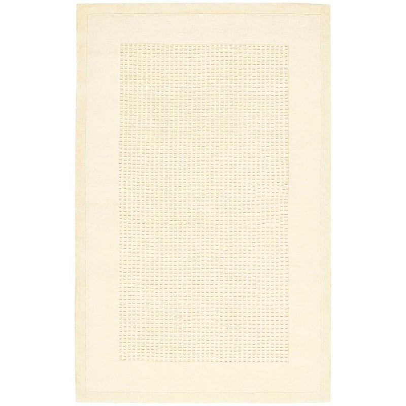 Nourison Westport Solid Border Hand-tufted Wool Area Rug - 3' 6" x 5' 6" - White - Runner/Rectangle