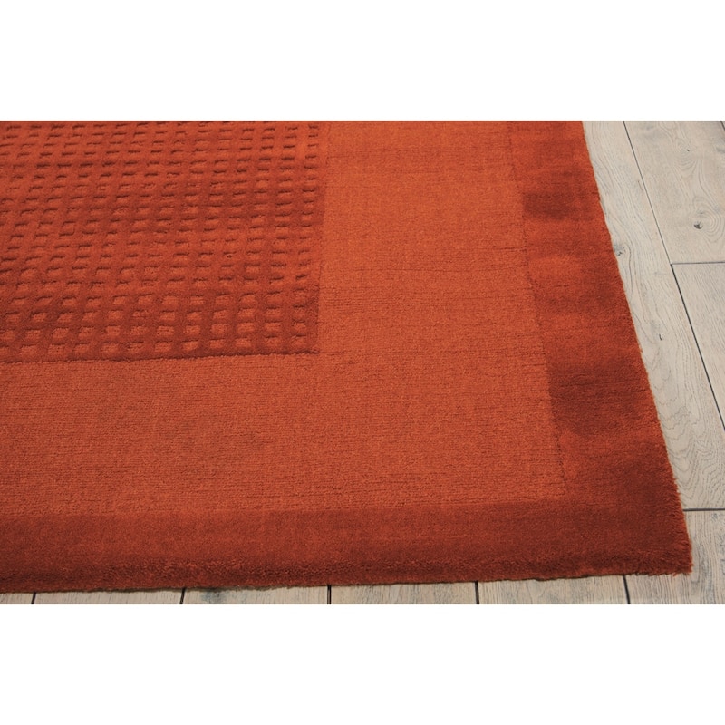 Nourison Westport Solid Border Hand-tufted Wool Area Rug