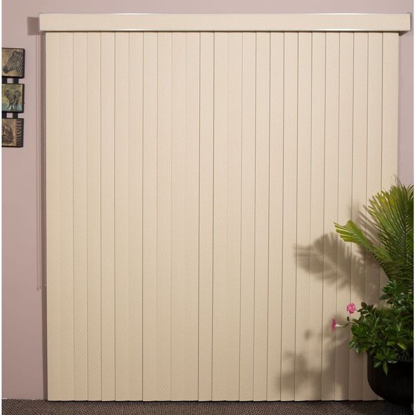 Vertical Blinds - Havana 3 1/2" Textured Vinyl (84 Inches Wide x 5 Custom Lengths) with Valance - Ma
