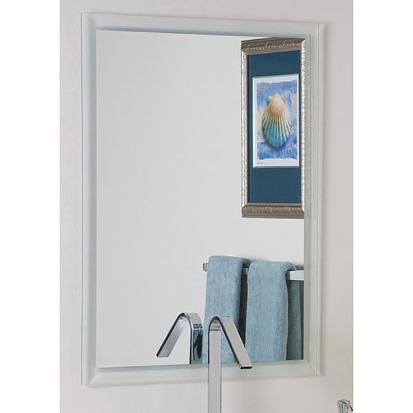 Frameless Etch Border Mirror - Silver
