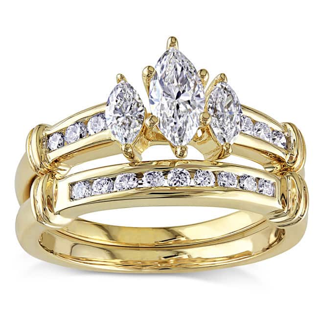 Miadora Signature Collection 14k Gold 1ct TDW Diamond Bridal Ring Set