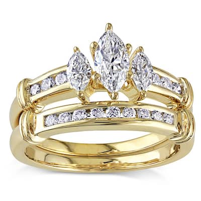 Miadora Signature Collection 14k Gold 1ct TDW Diamond Bridal Ring Set