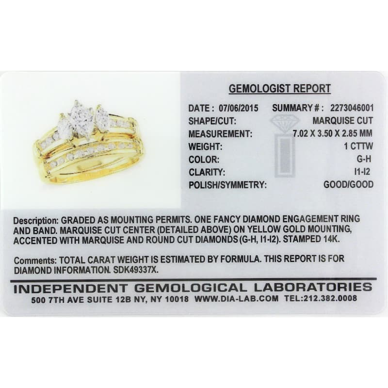 Miadora Signature Collection 14k Gold 1ct TDW Diamond Bridal Ring Set