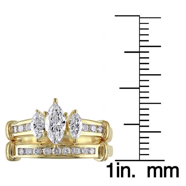 Miadora Signature Collection 14k Gold 1ct TDW Diamond Bridal Ring Set