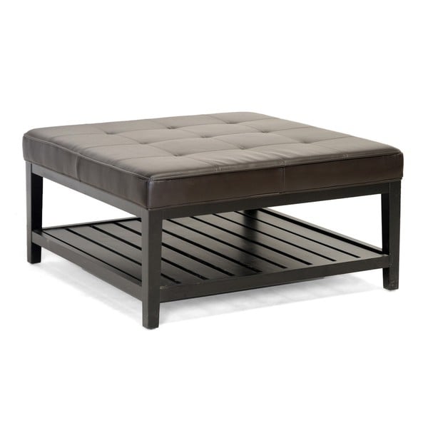 Square ottoman clearance with shelf