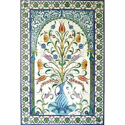 Mosaic 'Decorative Floral Pot' 96 tile Ceramic Wall Mural Arts Exotiques Wall Tiles