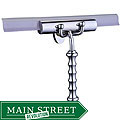 Decorative Brass Shower Squeegee with Wavy Handle, Replaceable Blade