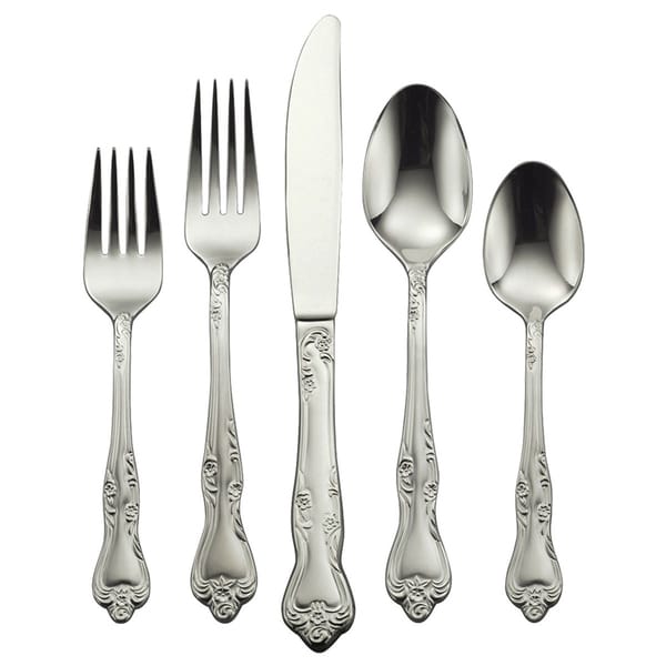 【Oneida】 クイーンエリザベスⅡ ディナーセット 5名用25本組 Oneida Azalea Flatware Set, 45-Piece, Service for 8, Mirror Finish